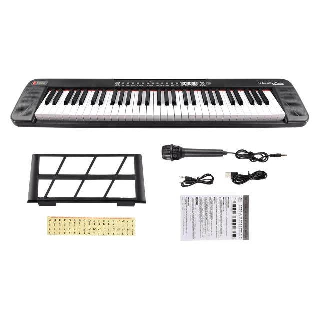 Piano Digital Portátil Multifuncional com Teclado Iluminado e 61 Teclas