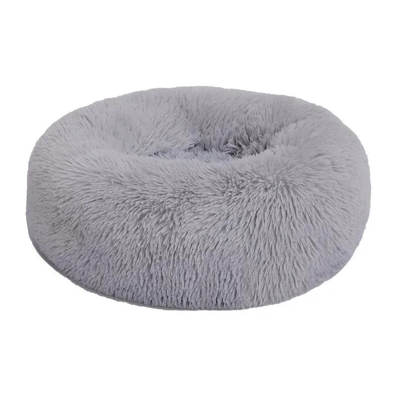 Pelúcia redonda canil térmico para Pet, cama de pequeno e médio porte do cão, gato suprimentos, inverno - Image 1