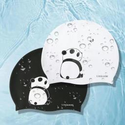 Boné de natação de cabelo comprido para mulheres, muito bonito, borracha grande, silicone impermeável, chapéu de piscina, equipamento de mergulho profissional, novo - Image 1