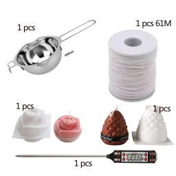 Artesanal Aromaterapia Vela Fazendo Kit, DIY Vela Mold, Pigmento De Cera De Soja, Core Tool Sets, Suprimentos - Image 6