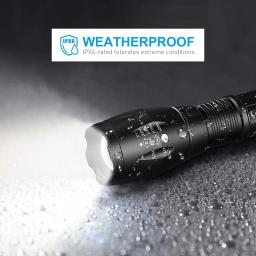 Lanternas LED de Alta Potência, Tocha De Acampamento, 5 Modos De Iluminação, Liga De Alumínio, Luz Zoomable, Impermeável, Uso De Material, 3 Baterias AAA - Image 4