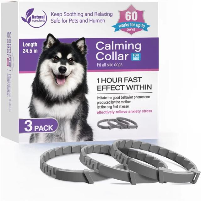 Coleiras Ajustáveis com Feromona Calmante para Aliviar a Ansiedade de Cães e Gatos, Confortáveis e Práticas - Pacote com 3 ou 4 Unidades