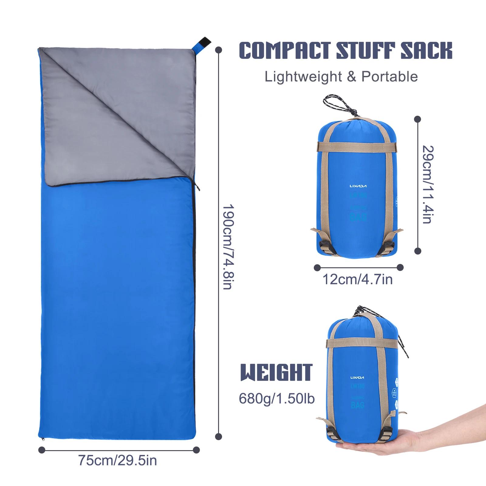 Lixada 190*75cm ao ar livre portátil envelope saco de dormir acampamento viagem caminhadas multifuncional ultra-leve 680g mochila - Image 1