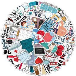 Desenhos animados Médico e Enfermeira Adesivos para Crianças, Decalques De Graffiti Impermeáveis, Bagagem, Laptop, Guitarra, Telefone, Garrafa De Água, Presente, 50Pcs - Image 2