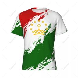 Nome personalizado Nunber apertado camiseta esportiva para homens e mulheres, jersey para fãs de futebol e futebol, bandeira do Tajiquistão - Image 1