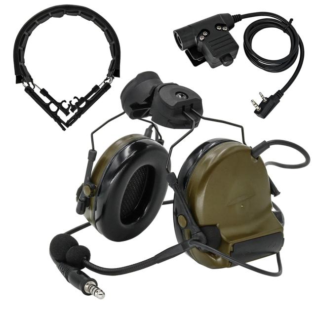 Fone de Ouvido Tático Tciheadset com Redução de Ruído para Airsoft e Caça - Versão Capacete II