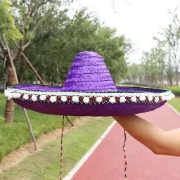 Chapéu de palha masculino e feminino legal Raffia sombrero, estilo mexicano, aba larga, colorido, chapéu de sol ao ar livre, festa de Halloween - Image 3