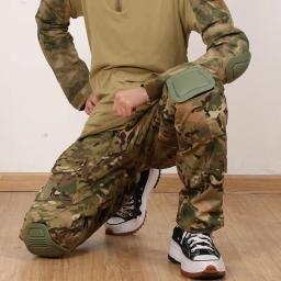 Almofada protetora tática de joelho e cotovelo para paintball airsoft uniforme de combate terno 2 joelheiras e 2 cotoveleiras apenas terno de caça - Image 3