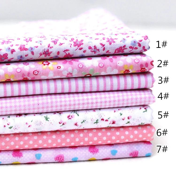 Tecido de algodão sortido para costura, pano colorido, Patchwork, Fat Quarters Bundle, DIY, Handmade Artesanato Material, 25x25cm, 7pcs - Image 1