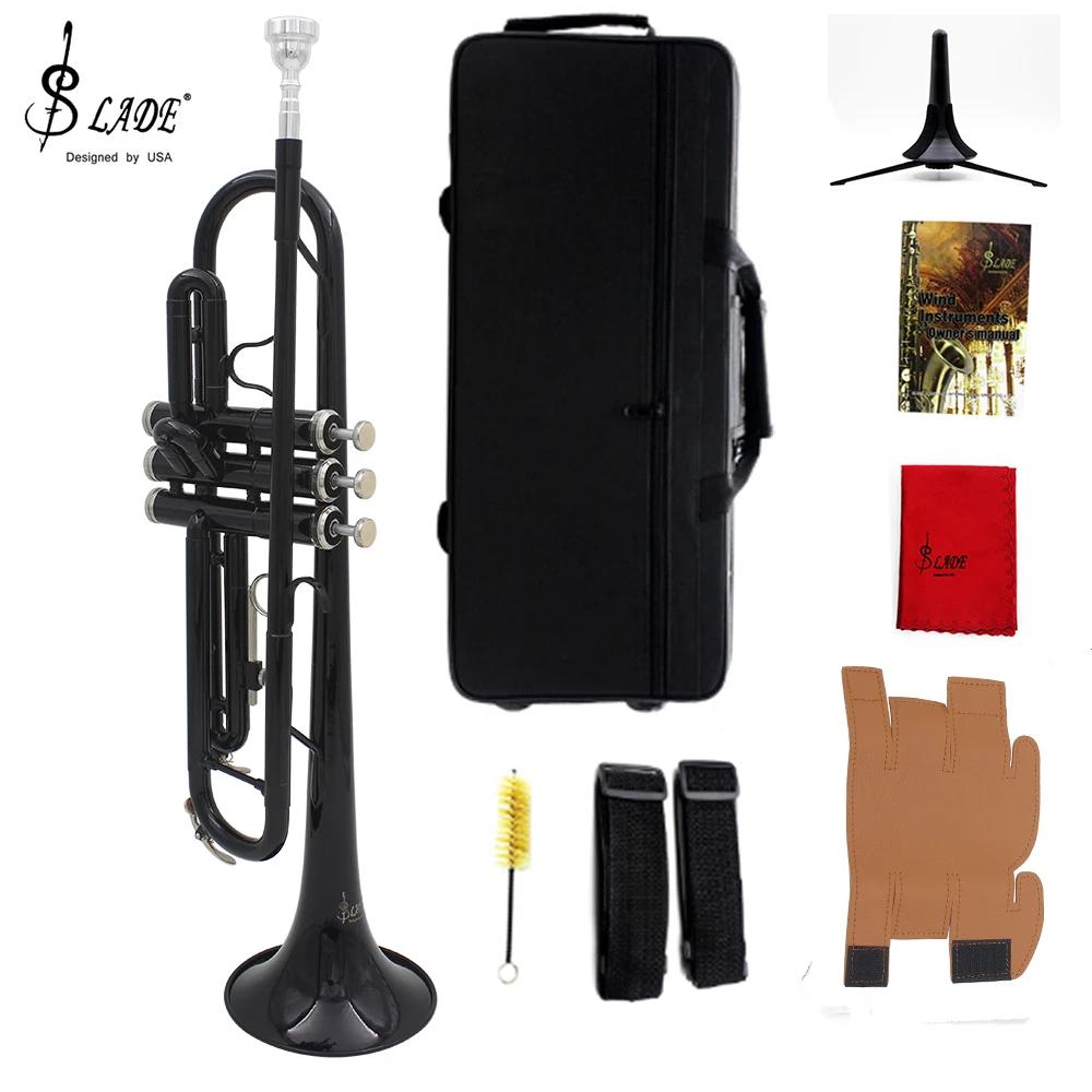 SLADE-Instrumento Profissional de Sopro com Acessórios, Material Latão, Trompete, Bb B Flat, Cor Preta, Pistão Monel - Image 1