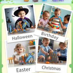 Blocos de construção magnéticos para crianças, presentes com balde de armazenamento, brinquedos de mesa, recipiente de armazenamento, brinquedo sensorial educacional - Image 3