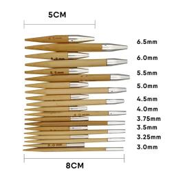 Agulhas de suéter de bambu, ferramenta de tricô circular intercambiável removível, ganchos de agulha de crochê, fio de tecelagem, artesanato de tricô - Image 2