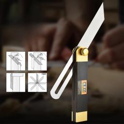 Réguas De Ângulo De Madeira Ajustável, Tri-quadrado Deslizantes Gauges, T-Bevel com Ebony Handle De Madeira Ferramenta de Medição De Nível, Medidor Transferidor - Image 1