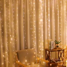 Cortina Garland LED String Lights, Decoração Festival, USB, Controle Remoto, Feriado, Casamento, Fairy Lights for Bedroom, Home, 8 Modos - Image 3