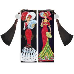 Marcador de couro para senhora, pintura diamante DIY, artesanato mosaico, arte artesanal presentes, 2PCs - Image 6