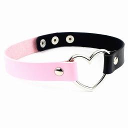 Harajuku punk rock gótico gargantilha colar feminino sexy couro do plutônio coração bloqueio chave pico colar chocker gótico cosplay acessórios - Image 3