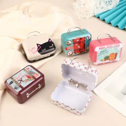 Lata De Armazenamento De Mala Pequena Vintage, Caixa De Doces De Metal, Caixa De Presente De Cookie, Organizador De Diversos, Latas, 1Pc - Image 2