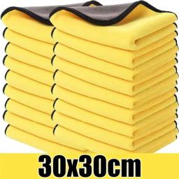 Panos de microfibra para carro, lados duplos, super absorventes, lavagem, secagem, toalhas de limpeza, detalhamento automático, ferramenta de limpeza - Image 4