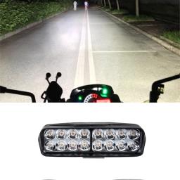 Farol LED da motocicleta, luz dianteira da bicicleta elétrica, lâmpada super brilhante do triciclo, acessórios da bicicleta elétrica, 8 LED, 12V, 16 LED - Image 5