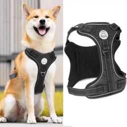 Correia de peito removível para pet, amortecedor, arnês ajustável, colete tático para cães, patches para cães de serviço, trelas - Image 4