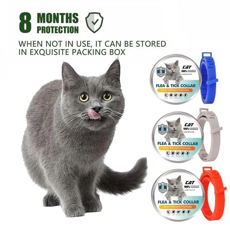 38m ajustável pet collar gato cachorro antipulga collar anti pulga tick piolho colar pet proteger repelir colar de borracha pet abastecimento - Image 1