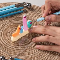 Ferramentas de pontilhamento de 9 peças, estiletes de bola para pintura em rocha, modelagem de argila de cerâmica, materiais de arte em relevo - Image 6