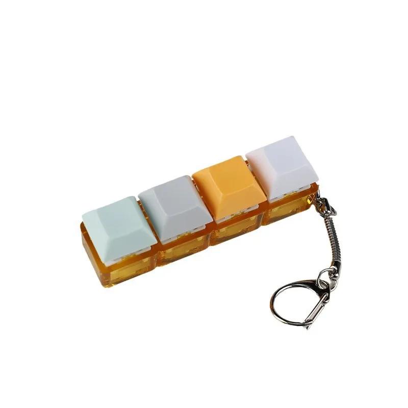 Teclado profissional para crianças e adultos, teclado silencioso, alívio do estresse, brinquedos clicáveis de toque, chaveiro linear - Image 1