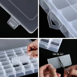 Organizador De Plástico Transparente Para Armazenamento De Jóias, DIY Artesanato Recipiente, Equipamento De Pesca, Forma E Arte, Atacado - Image 6