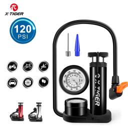 X-TIGER portátil bomba de bicicleta pedal de alta pressão bomba de pé ultra-leve liga de alumínio mtb bicicleta inflator de pneus acessórios - Image 1