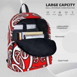 New Zealand Rugby Natal Presente Máscara Mochila, Maori Padrão Meias, Bolsa de Ombro, Mochila Laptop Viagem, Book Bag, Todo Preto - Image 4
