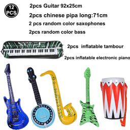 Inflável Rock Star Toy Set, Decorações De Festa, Adereços De Festa, Instrumento Musical, Guitarra, Saxofone, Teclado, Piano, 80s, 90s - Image 4