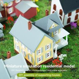 Ho N Escala Modelo Casa, Estilo Americano, Modelo Pátio, Material de Construção, Diorama Train, Railway Layout, 1Pc, 1:87 - Image 3