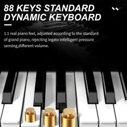Piano elétrico dobrável multifuncional com pedal, portátil, teclado duplo, teclado eletrônico, BT Connect, 129 tons, bolsa, 88Key - Image 3