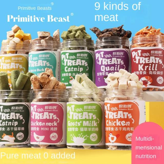 Lanches Liofilizados e Alimentos Secos Nutritivos para Gatos, Galinhas e Peixes com Vários Sabores