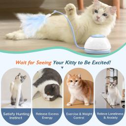 ATUBAN-Brinquedos interativos do gato, pena ajustável da emboscada, brinquedo automático do gatinho para o exercício, catcher, perseguindo a caça - Image 2