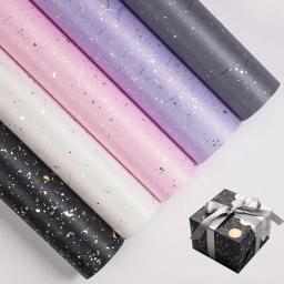 Conjunto de papel floral para embrulhar, 6 opções de cores, salpicadas brilhantes douradas e prateadas, impermeável, ideal para embalagens artesanais DIY - Image 1