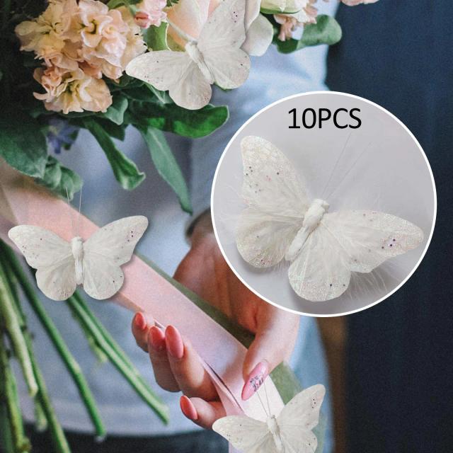 Adesivos de Parede em Forma de Borboleta - Conjunto com 10 Peças em Branco para Decoração Estilosa e Artesanato Criativo