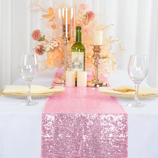 Corredor de Mesa de Lantejoulas Brilhantes para Decoração Festiva em Casamentos, Aniversários e Natal - 30x180cm