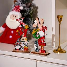 Letras Pintadas De Madeira Homem Velho Sem Face, Ornamentos DIY Pêndulo De Gnome De Natal Presentes De Ano Novo Decoração de Natal - Image 6