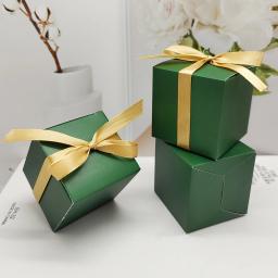 Green Square Candy Box, Caixa de Presente, Caixa de Embalagem, Festa, Fontes do Casamento, Cozimento, 10 Pcs, 50Pcs - Image 5