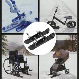 1 par crianças scooter trenó de neve ciclismo snowboard kit de esqui leve conjunto de placa de trenó de neve para scooter acessórios ao ar livre - Image 4