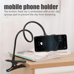 Suporte de telefone móvel flexível portátil, preguiçoso Bed Desktop Bracket, Smartphones Desk Mount, Suporte Base de Suporte, 360 Clip, 70cm - Image 4