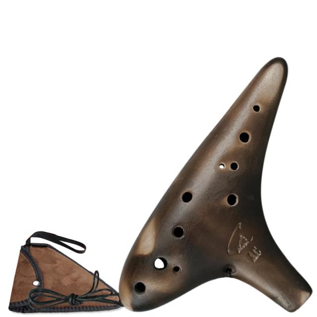 Smokey Straw Sugar Ocarina de Cerâmica 12 Furos Tom Médio C Alto Tom C