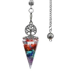 Natural Chakra Cura Cristal Pêndulo Radiestesia, Reiki Pedra Chips, Pêndulo Pêndulo Orgone, Spirituel Árvore da Vida, Jóias - Image 5