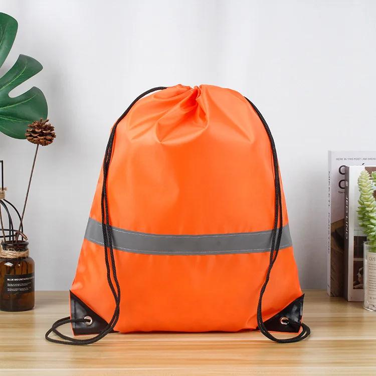 Mochila Reflexiva com Cordão, Esporte de Natação Ginásio Ao Ar Livre, Saco Portátil De Viagem, Bolso De Praia Impermeável Cinch, Homens e Mulheres, 43x34cm - Image 1
