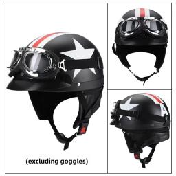 Capacete de motocicleta unissex, equipamento de segurança para homens e mulheres, estilo vintage francês e americano para quatro estações - Image 1
