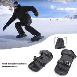 Patins de esqui curtos portáteis para adultos, sapatos snowblades, snowblades, snowboard ajustável, esportes ao ar livre, novo, inverno - Image 2