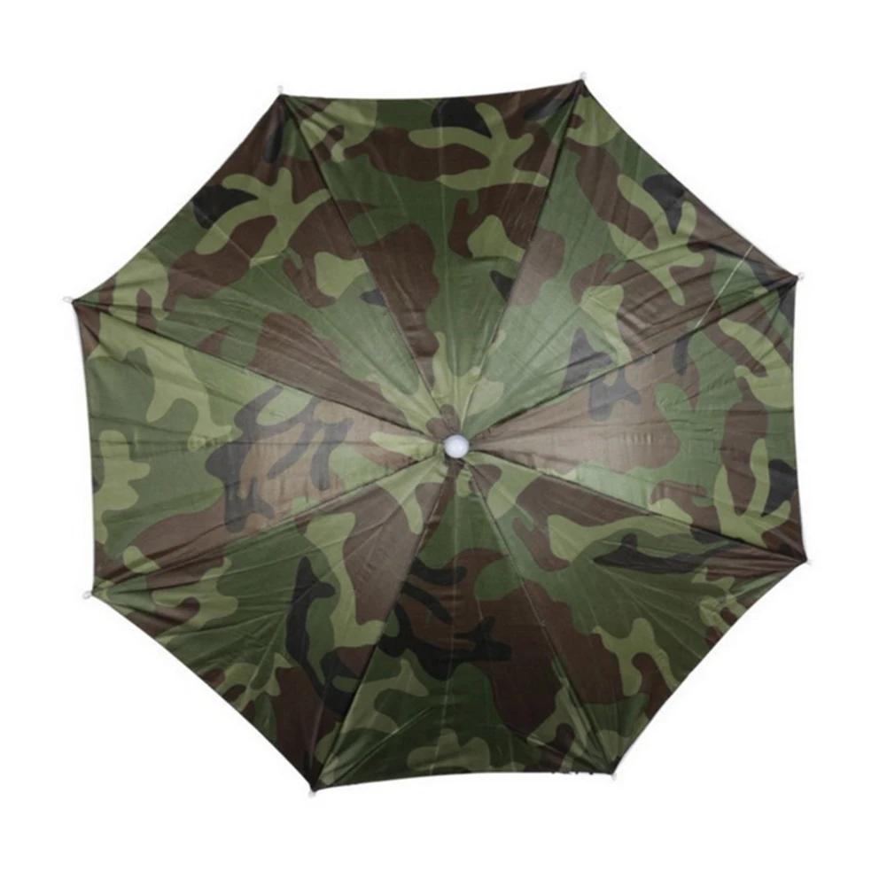 Impermeável chapéu dobrável com guarda-chuva para uso ao ar livre, tampa da cabeça portátil para camping e pesca - Image 1
