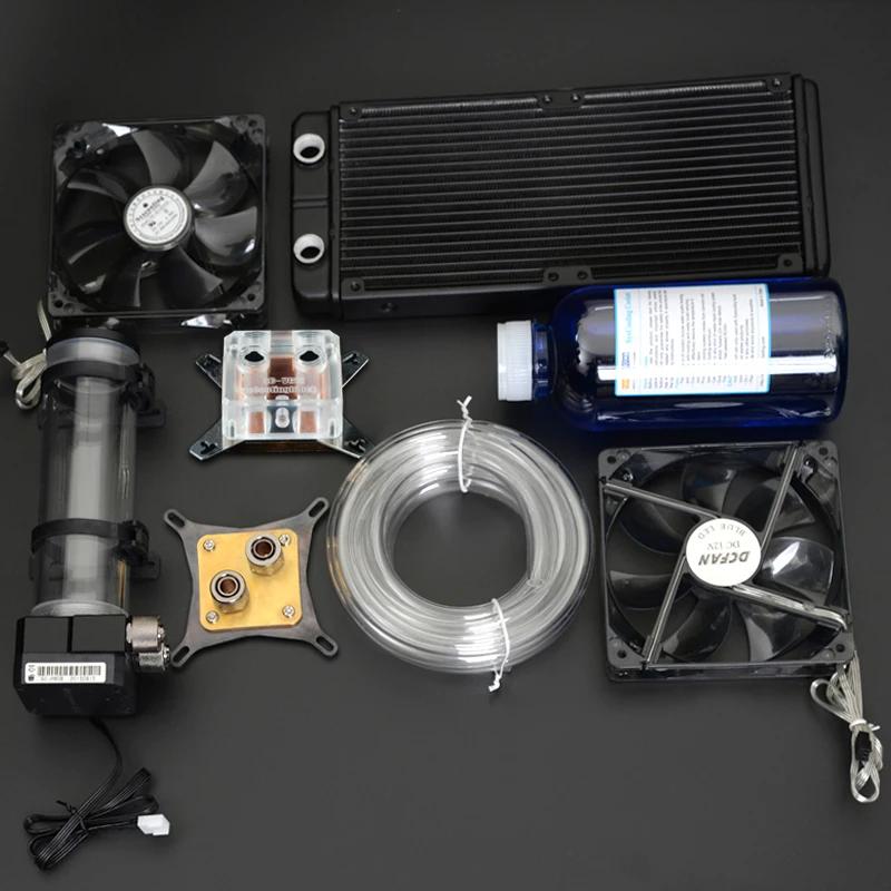 Syscooling water cooling kit for PC soft tube compatible Intel AMD CPU socket with GPU water block 240mm radiator - Image 1