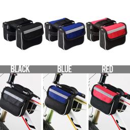 Bolsa para quadro de bicicleta 3 em 1, saco duplo para saddle de mountain bike, capa de celular, acessórios para ciclismo - Image 1